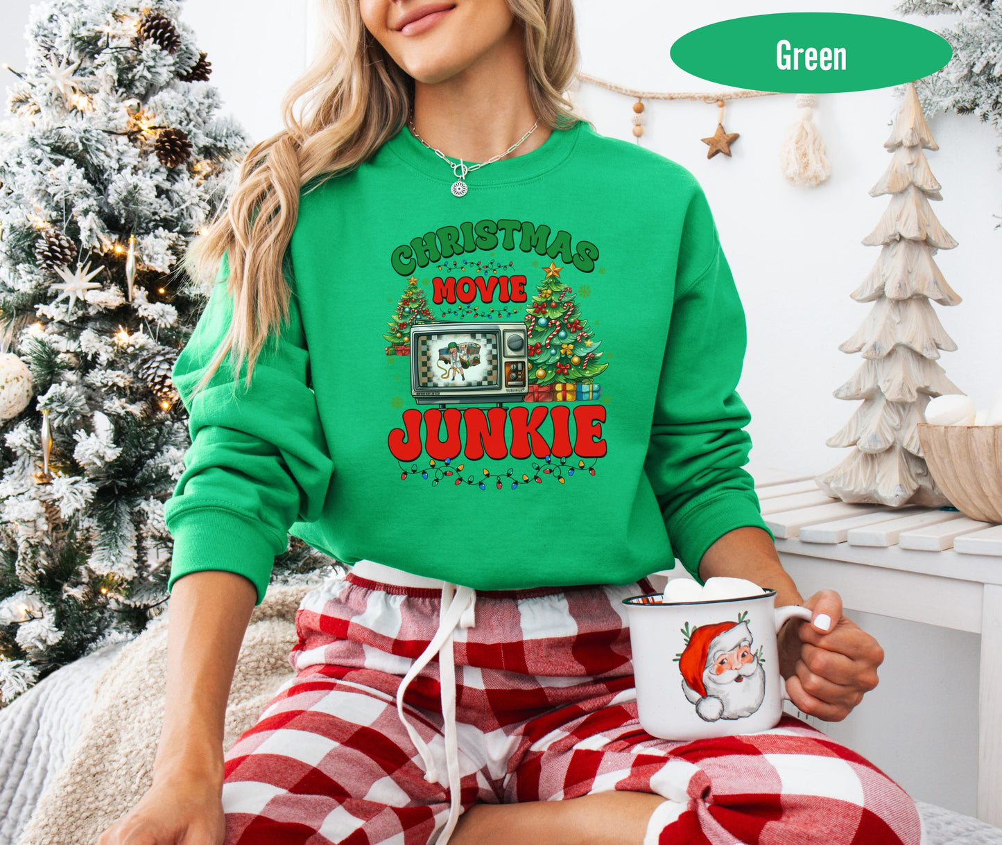 Christmas Movie Junkie Christmas Vacation Cousin Eddy Shitters Full Sweatshirt Christmas Tree Sweatshirt Girls Christmas Gift for Christmas Movie Lover Cozy Sweatshirt Womens Christmas