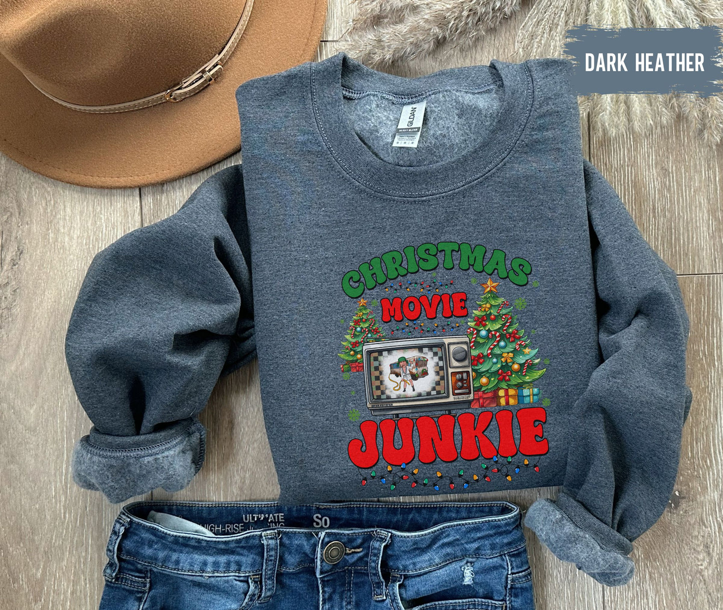 Christmas Movie Junkie Christmas Vacation Cousin Eddy Shitters Full Sweatshirt Christmas Tree Sweatshirt Girls Christmas Gift for Christmas Movie Lover Cozy Sweatshirt Womens Christmas