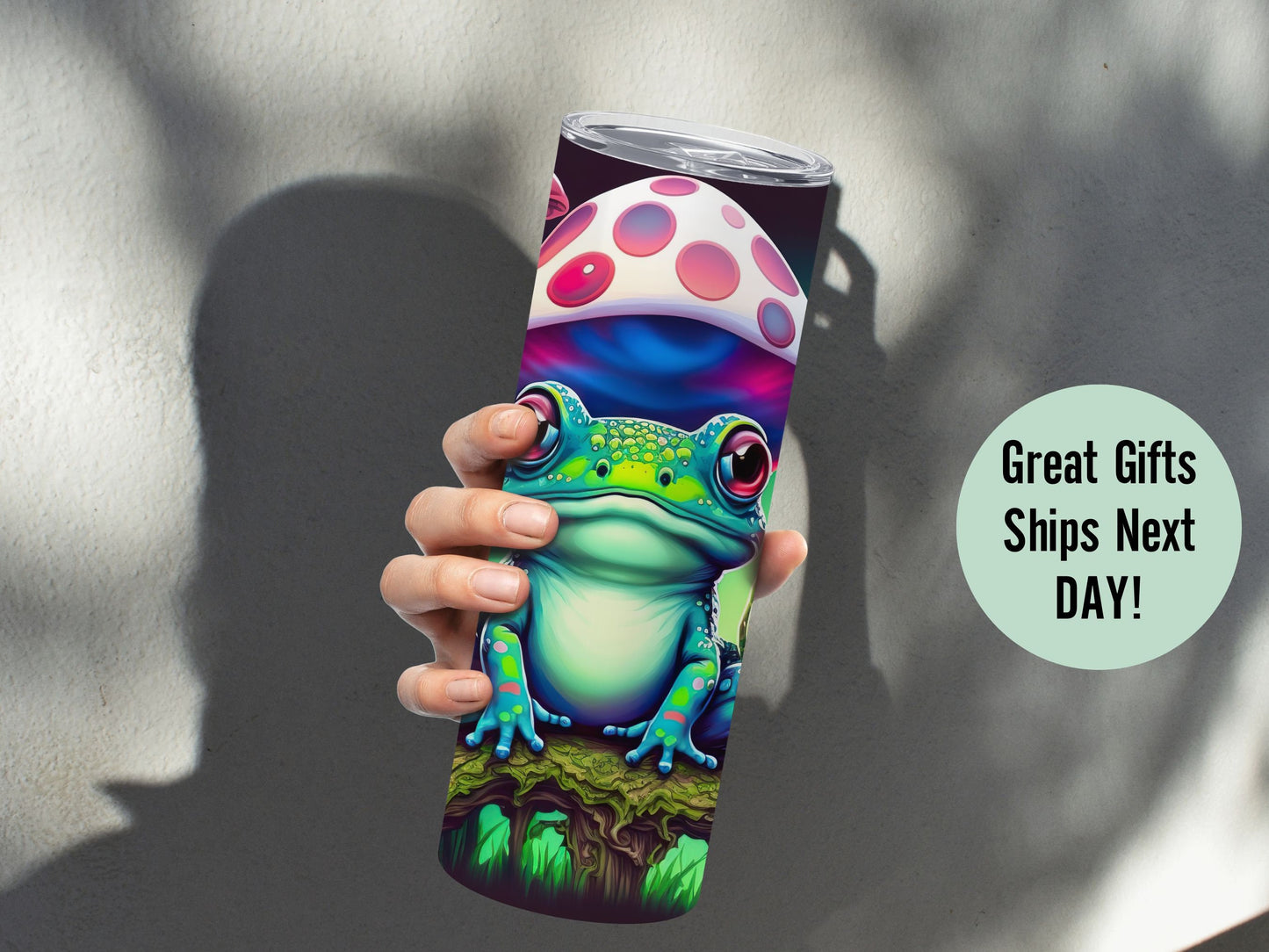 Personalized Frog Tumbler Frogs and Mushrooms Tumbler Custom Tumbler Amphibian Lover Gifts Cottagecore Tumbler Cup with Name Frog Gifts