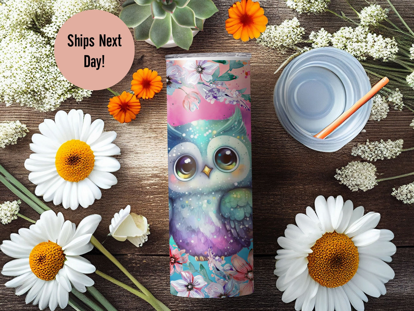 Personalized Owl Tumbler Owl Gifts For Women Owl Tumbler With Straw Owl Lover Gifts Owl Tumbler With Name Owl Tumbler Owl Cup