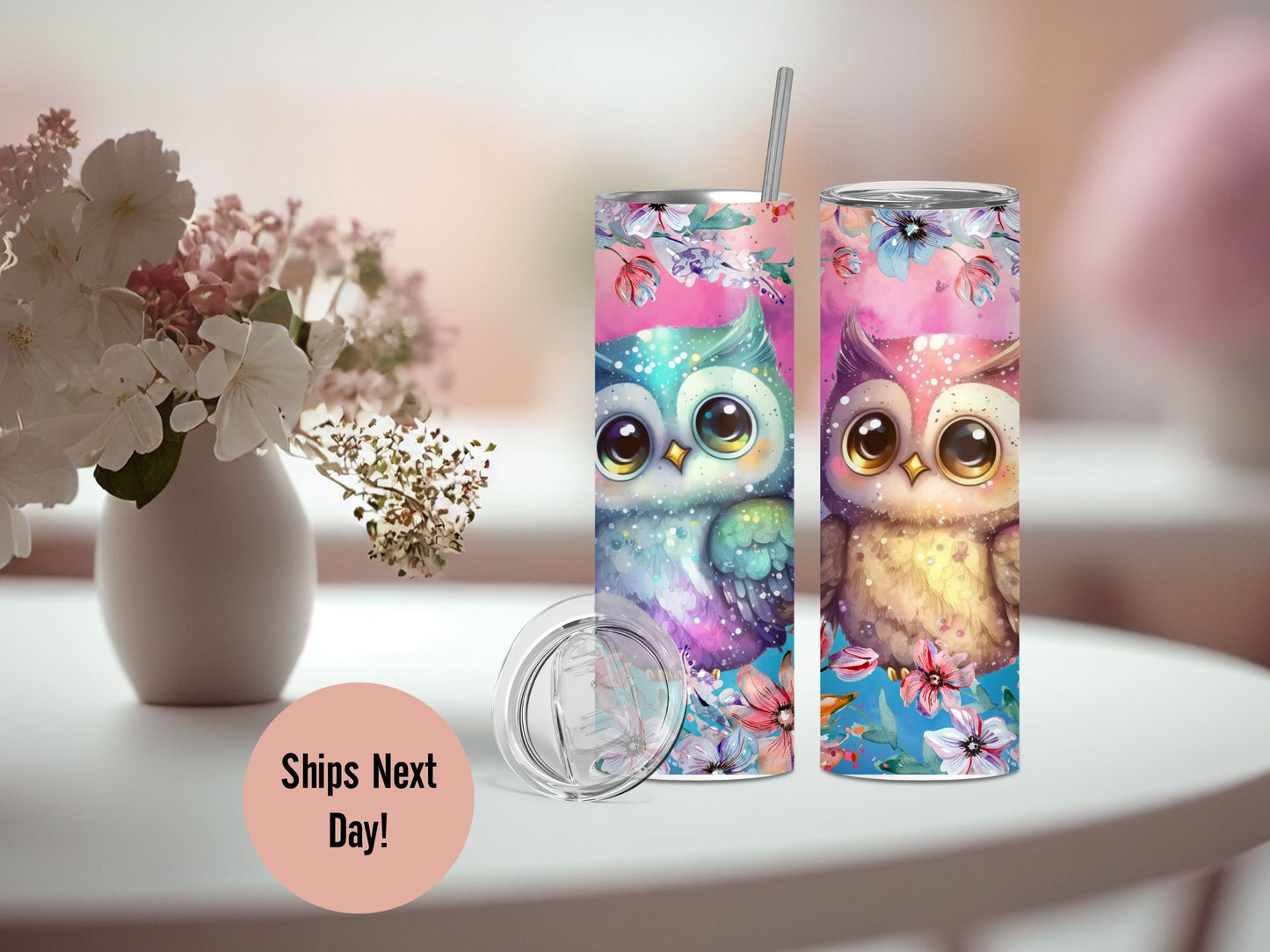 Personalized Owl Tumbler Owl Gifts For Women Owl Tumbler With Straw Owl Lover Gifts Owl Tumbler With Name Owl Tumbler Owl Cup