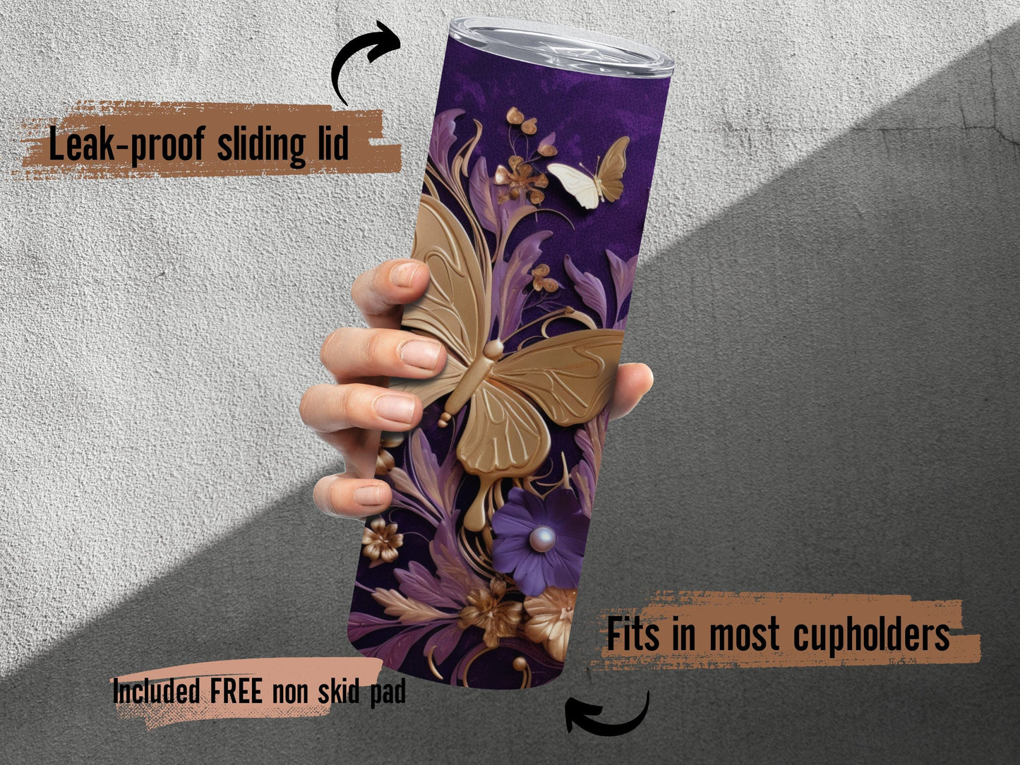 Purple Butterfly Tumbler Personalized Butterfly Gifts Butterfly Tumbler Cup With Straw Butterfly Gifts For Women Butterfly Lover Gifts