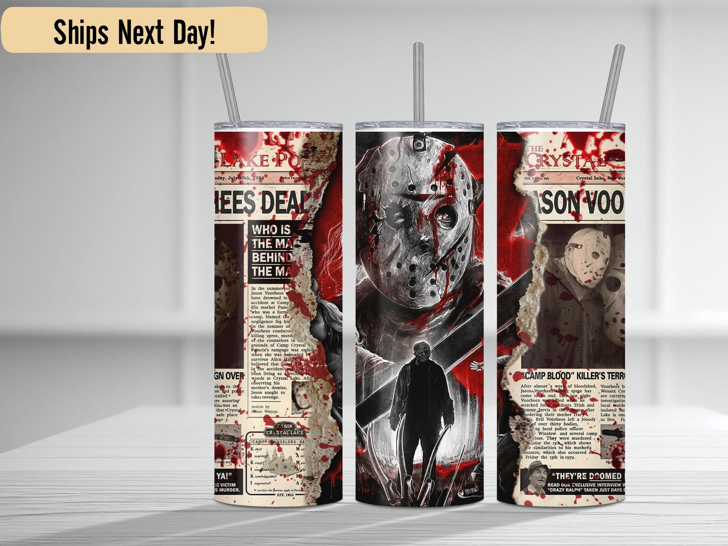 20 oz Skinny Tumbler, Camp Horror Movies Tumbler, Halloween Tumbler, Horror Movie Tumbler, Scary Movie Tumbler, Mom Tumbler