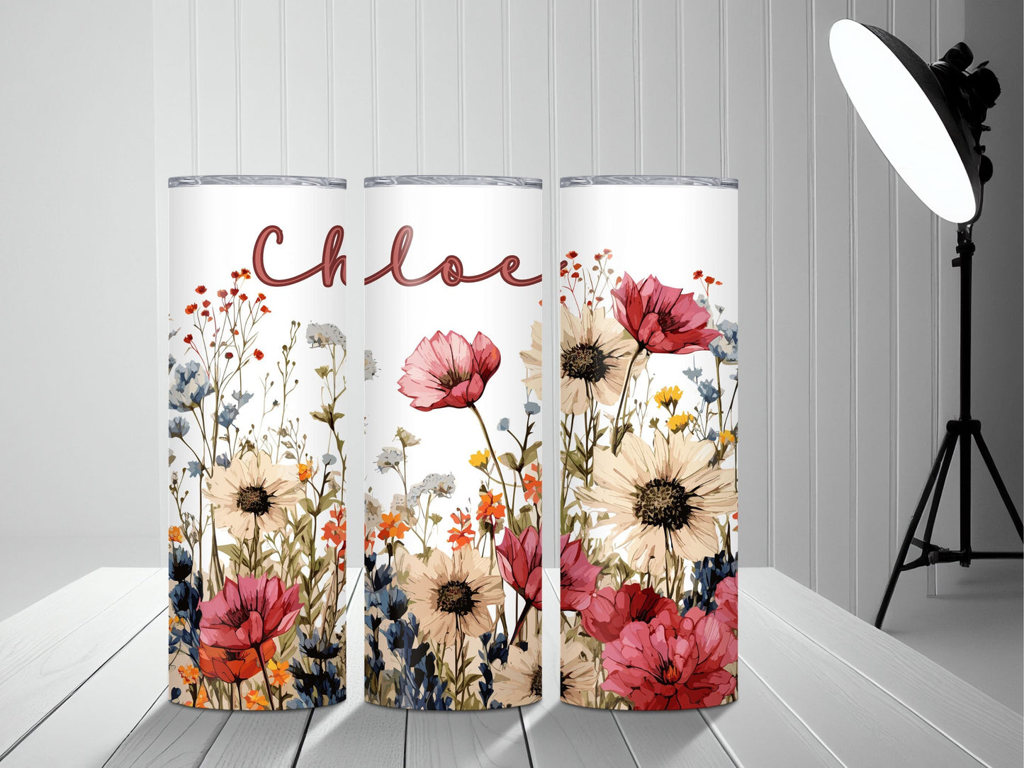 Custom Name Tumbler , Personalized floral name tumbler , gift for her, Wildflower Boho Floral Name tumbler ,Tumbler gift, Floral tumbler