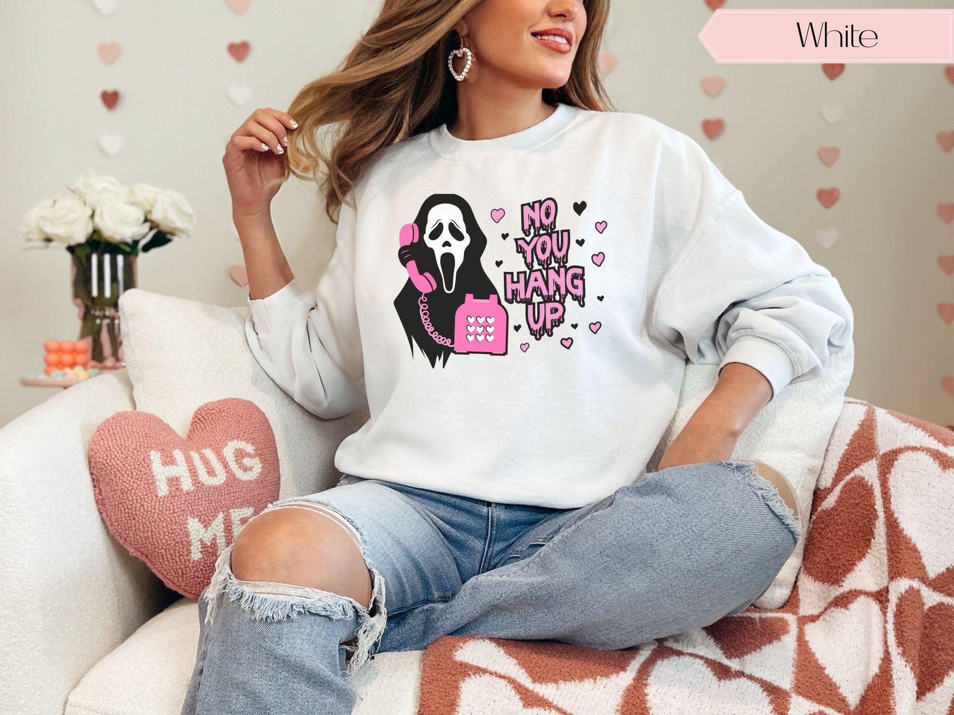 No You Hang Up Shirt,Ghostface Valentine Shirt,Halloween Shirt,Halloween Gift,Funny Valentine Shirt,Funny Ghostface Tee,Funny Valentines Tee