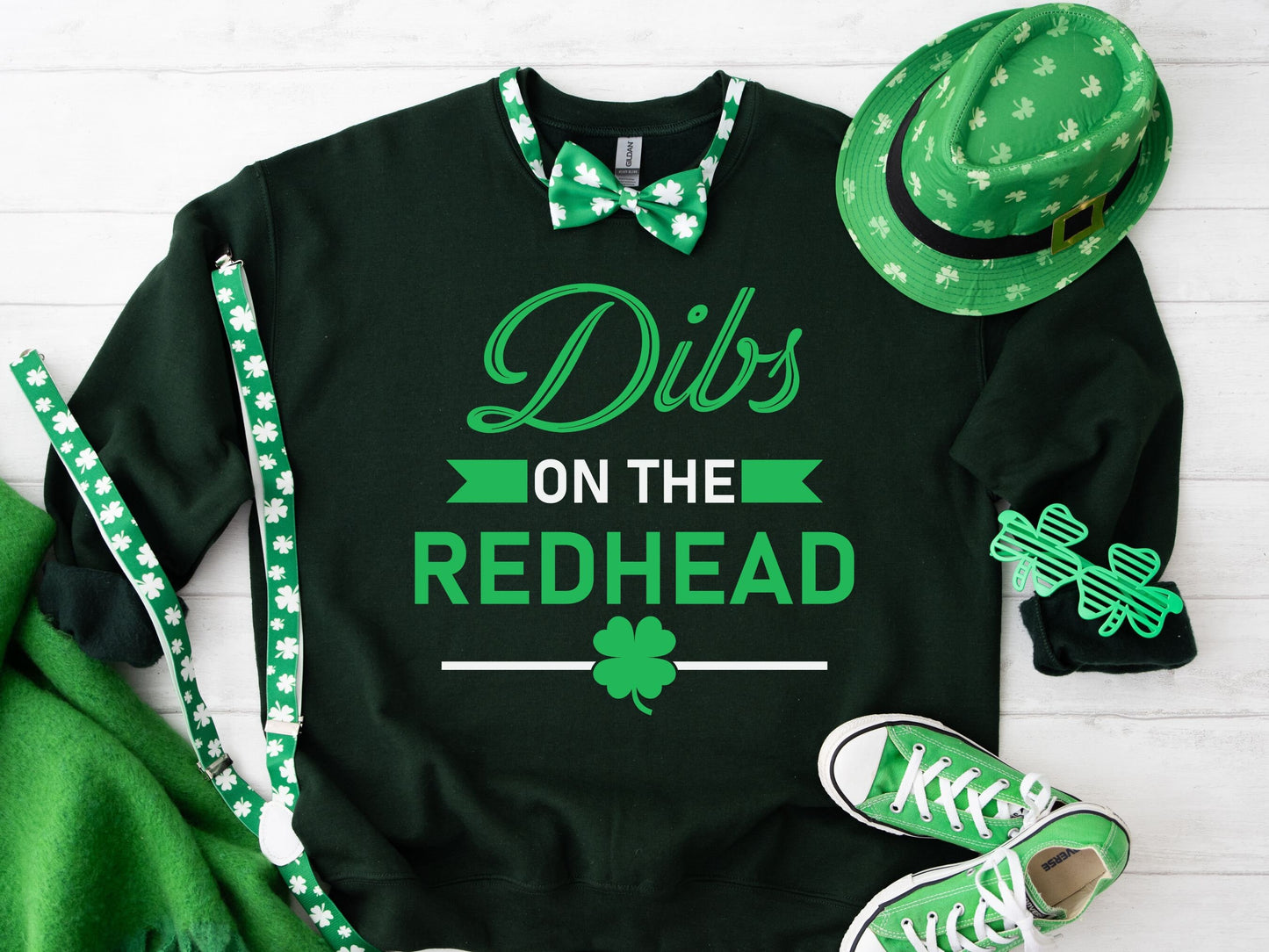 Dibs On The Redhead T-Shirt, Unisex Funny Mens Womens, St Patricks Day Sweatshirts, Shamrocked, St Pattys Day Hoodies, Lucky Tshirts