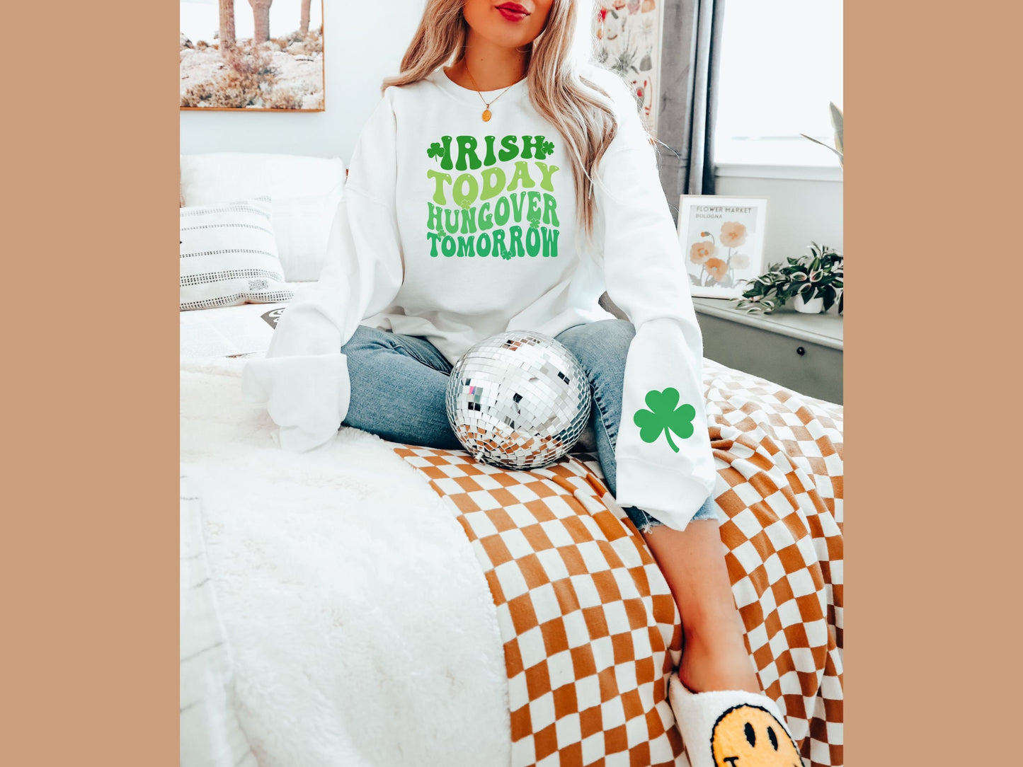 Irish Today Hungover Tomorrow Sweatshirt, Four Leaf Clover Sweatshirt, St Patrick Day Drinking Sweatshirt, Funny Irish Day Sweatshirt