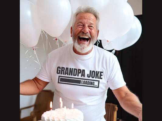 Grandpa Joke Loading Funny T-shirt Father's day Papa Tee Shirt Grandfather Gift Humor Funny Cotton Mens Tshirt Birthday Gift for Him Shirt