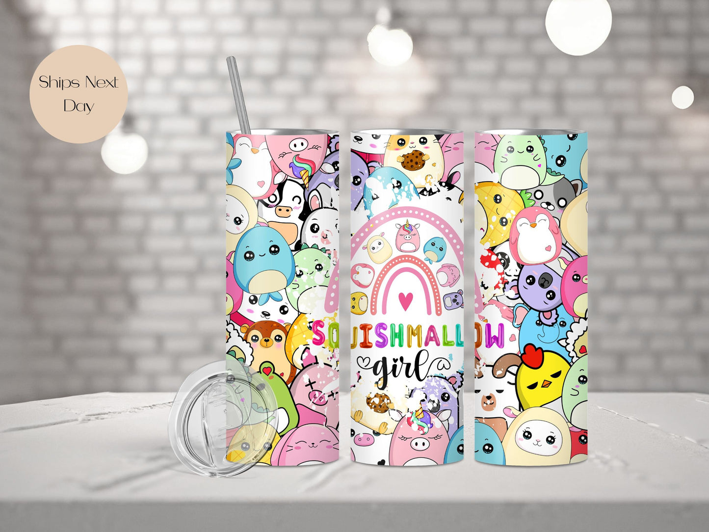 Squishy mallow Tumbler, 20 oz Tumbler, Squish Squad Tumbler, Cute Squishymallow Tumbler, Animal Lover Tumbler, Cute Animals Tumbler