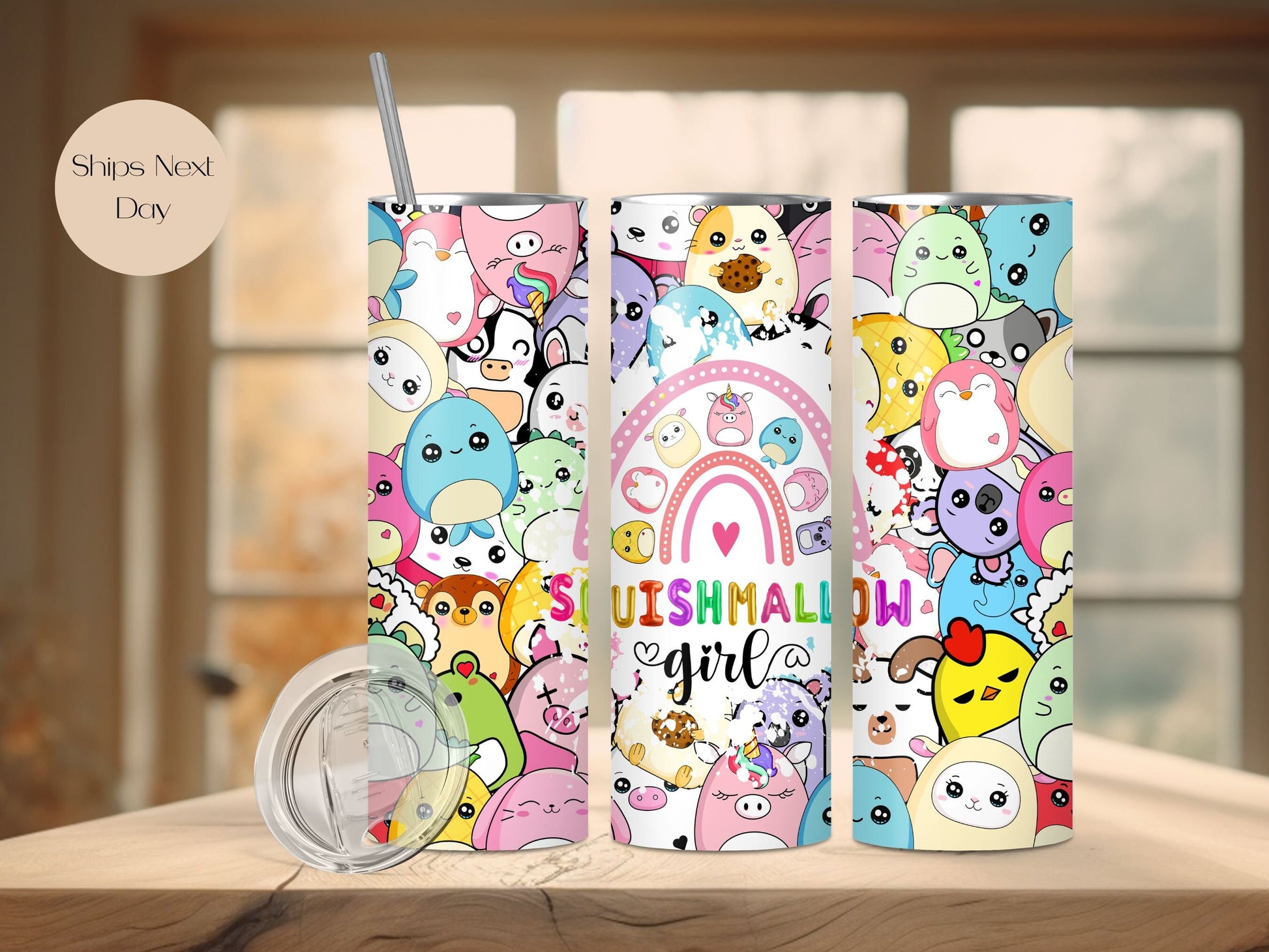 Squishy mallow Tumbler, 20 oz Tumbler, Squish Squad Tumbler, Cute Squishymallow Tumbler, Animal Lover Tumbler, Cute Animals Tumbler