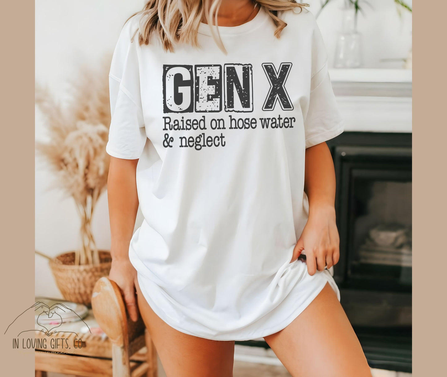 Nostalgic Gift | Gen X Raised On Hose Water And Neglect T-Shirt | Sarcastic Shirt | Funny Women Shirt | Vintage Inspired Shirt