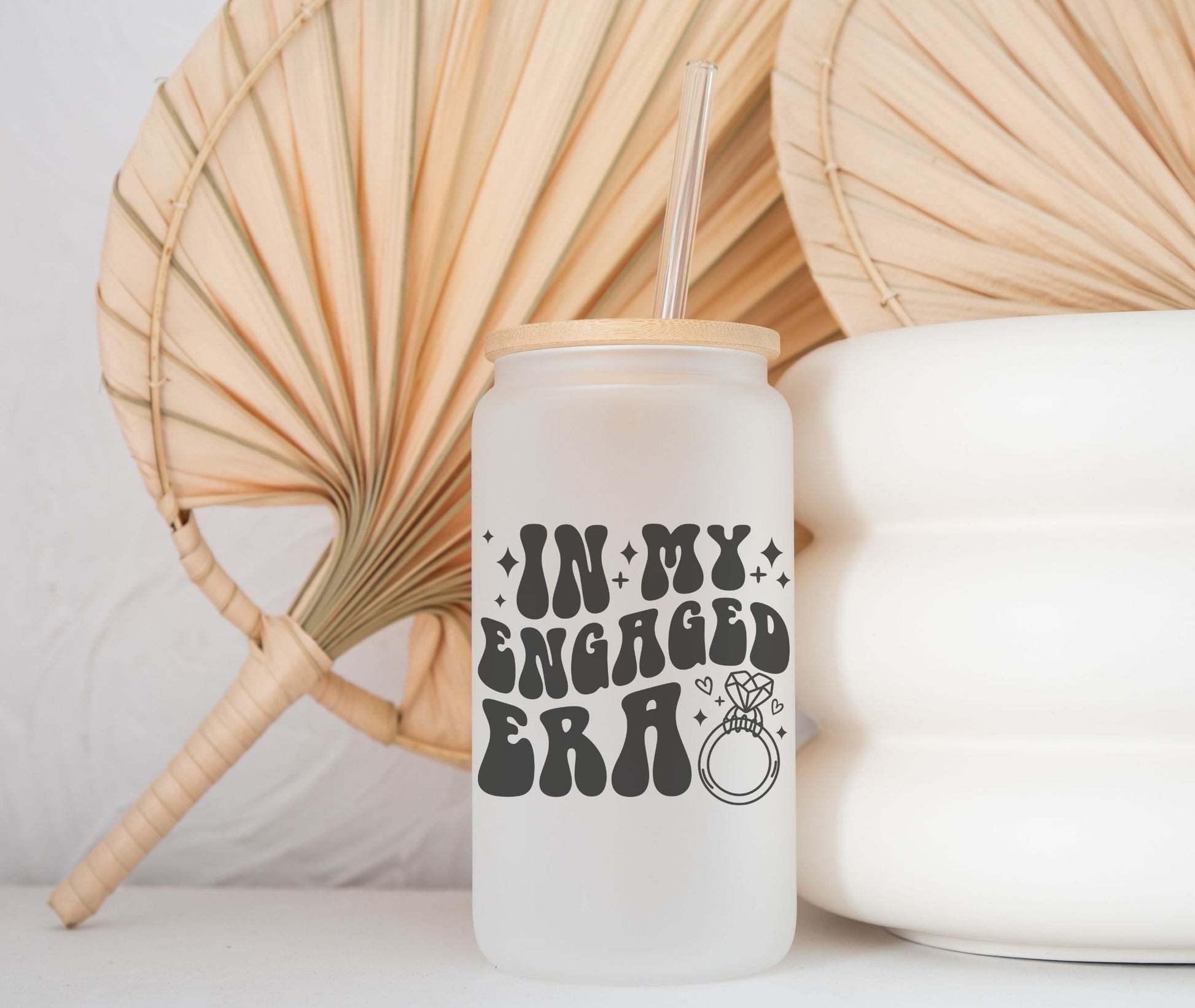 In My Engaged Era Iced Coffee Glass Cup - Future Mrs - Engagement Gift - New Bride Gift - Fiancee Gift - Bride to Be Tumbler - Gifts for Her