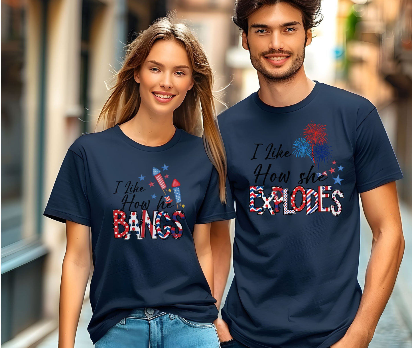 Couples 4th of July Shirts, Funny Fourth of July Couple Matching Tshirts, Hubby Wifey Matching His and Her Mr and Mrs American Flag Outfit