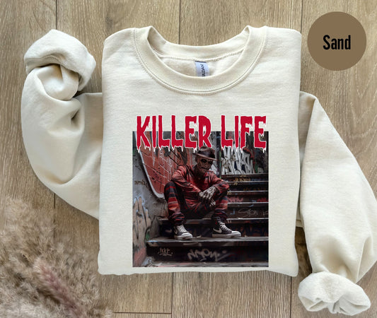 Thug Life Killer Life Halloween Funny Horror Gift Shirt, Halloween Horror Movie Killers, Horror Halloween Squad, Halloween Horror Nights