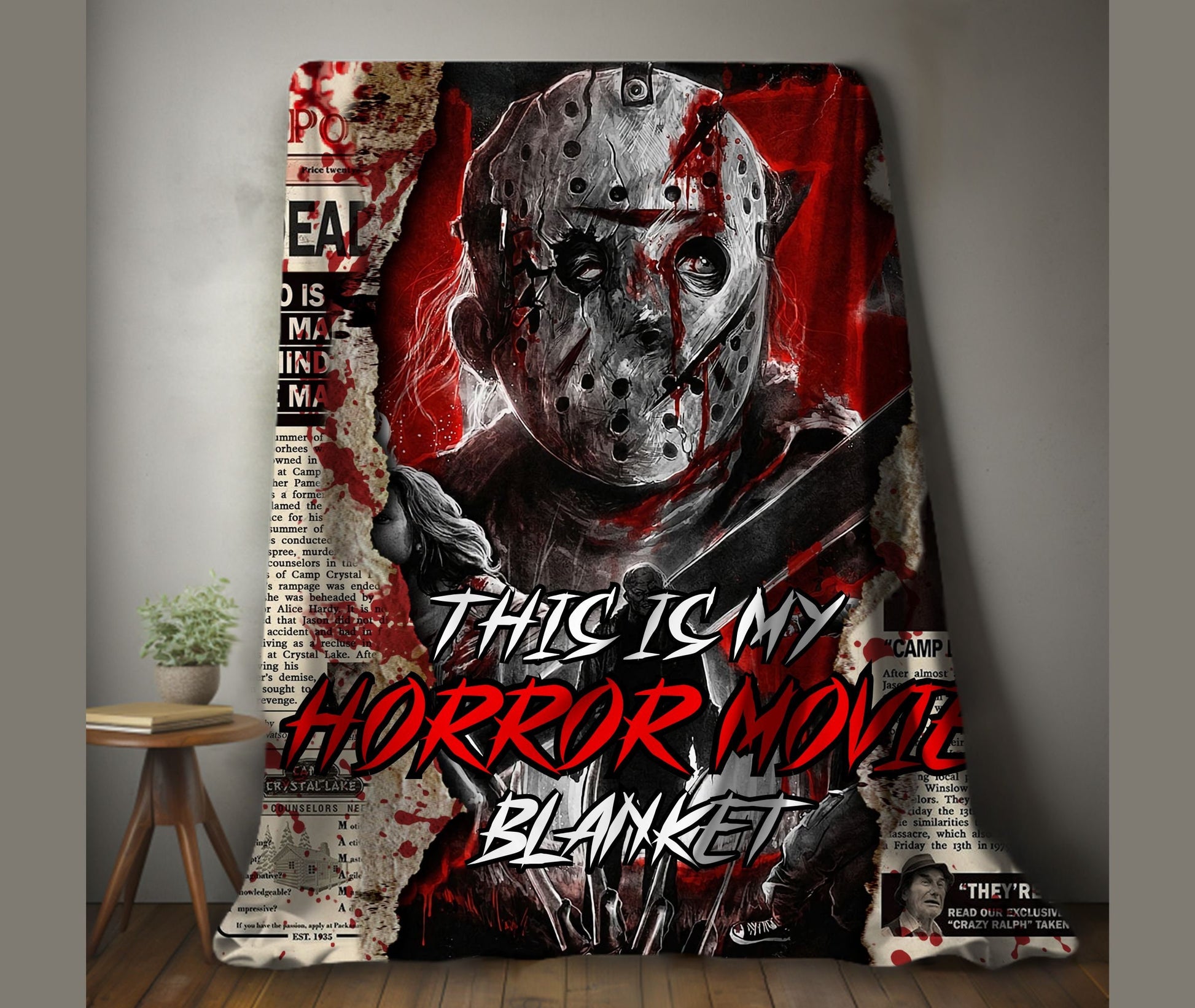 Halloween Scary Horror Movie Fans Blanket, But Can't Kill The Boogeyman, Halloween Scary Character Blanket, Halloween Blanket Gift Family