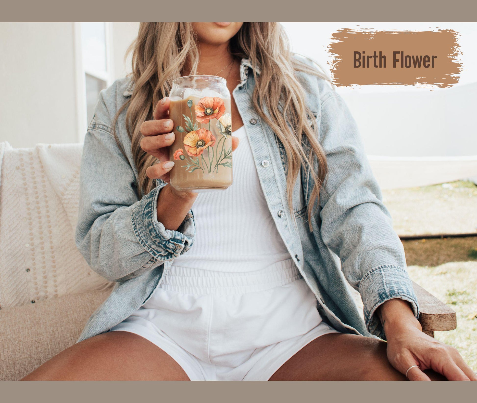 Personalized Birth Flower Tumbler, Gifts for Her, Mother's Day Gift, Bridesmaid Proposal Gift, Graduation Gift, Custom Glass Coffee Cup