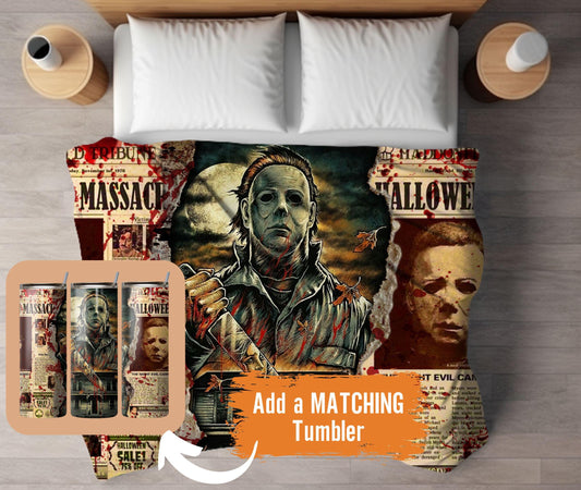 Halloween Horror Movie Fans Blanket, But Can't Kill The Boogeyman, Halloween Scary Character Blanket, Halloween Blanket Gift Family