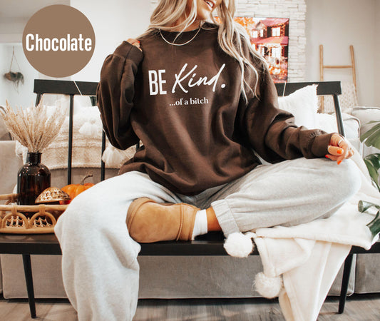 Be Kind of a Bitch Sweatshirt, Funny Sweatshirt, Funny Gift Sarcastic Shirt, BE KIND Sweater, Woman Crewneck, Funny Quote Tee, Gift for Her