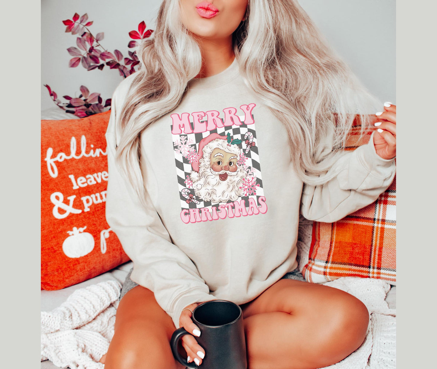 Retro Santa Sweatshirt, Vintage Santa Sweatshirt, Retro Christmas Santa, Holiday Clothing Women, Christmas Sweatshirt for Woman, holiday