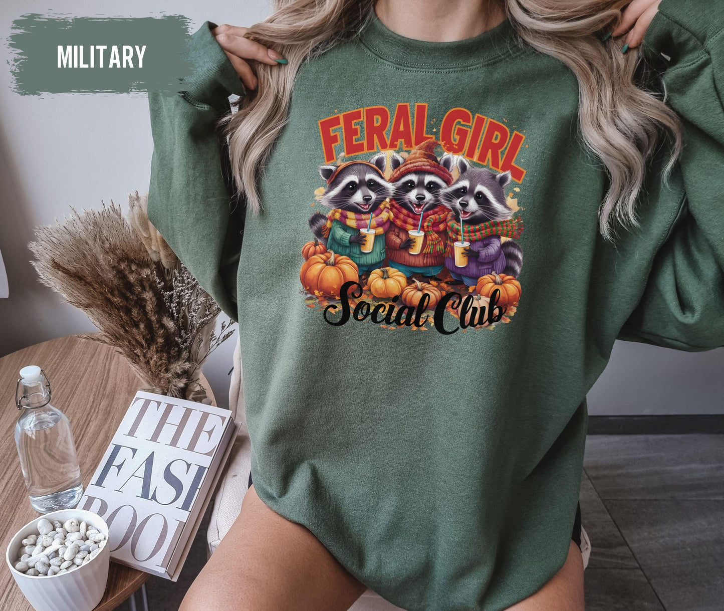 Feral Girl Fall Shirt, Fall Feral Halloween Shirt, Fall Girl Raccoon T Shirt, Funny Raccoon Meme Shirt, Autumn Fall Vibes Unhinged Tee