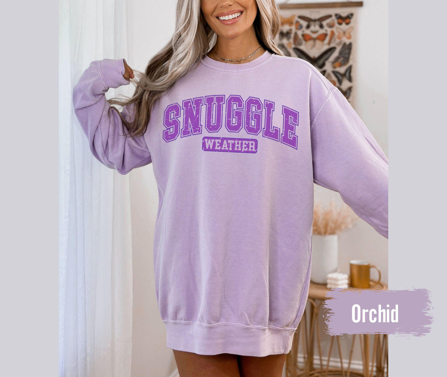 Comfort Colors® Snuggle Season T-shirt, Varsity Tee, Cozy Season Apparel, Comfy Outfit, Cuddle Shirt, Cold Season Outfit, Christmas Gift