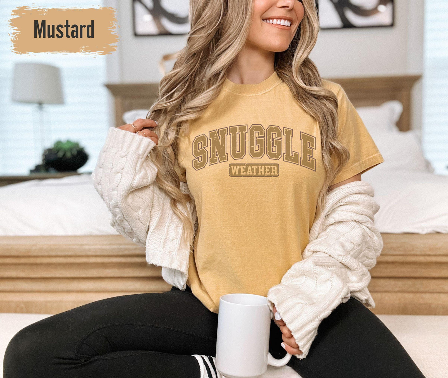 Comfort Colors® Snuggle Season T-shirt, Varsity Tee, Cozy Season Apparel, Comfy Outfit, Cuddle Shirt, Cold Season Outfit, Christmas Gift