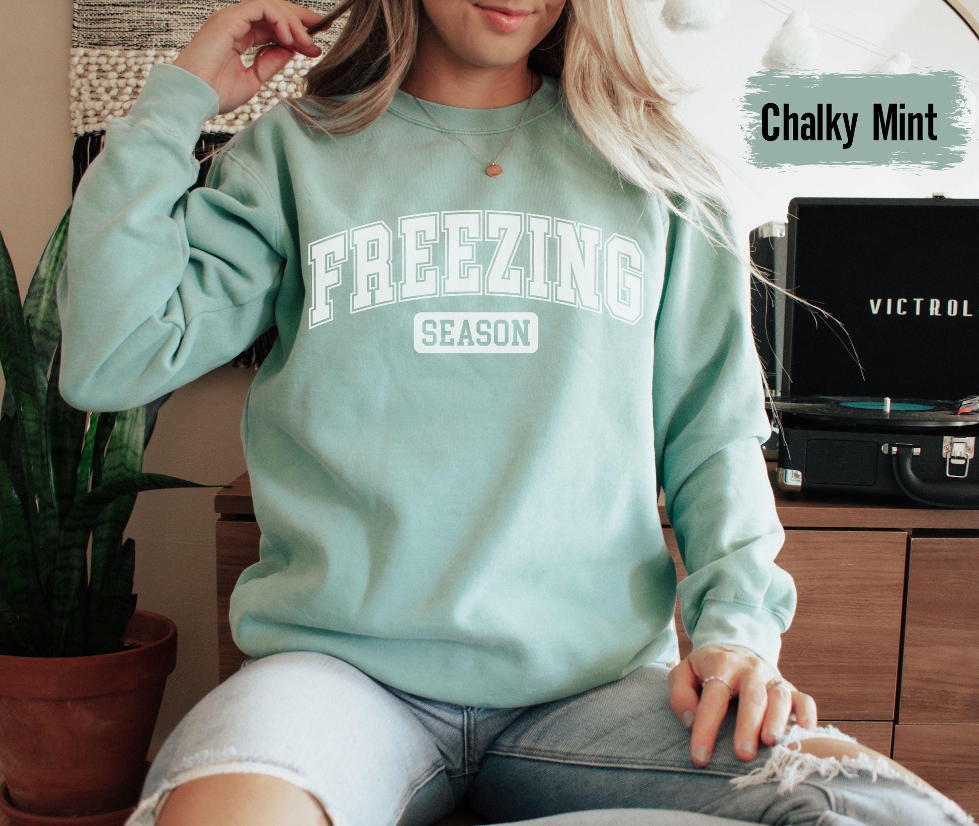 Comfort Colors® Freezin Season Shirt, Cozy Season Gifts, Holiday Season Tee, Freezing Cold Tshirt, rt, Christmas Gift, Christmas Shirt