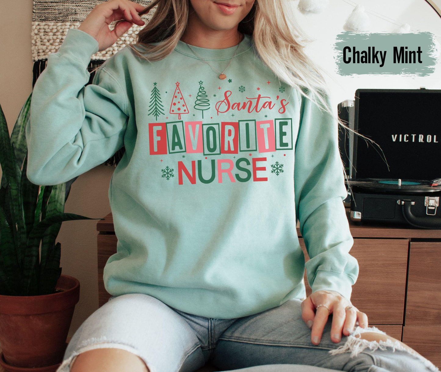 Comfort Colors® Santa Favorite Nurse, Christmas nurse tee, holiday nurse shirt, Nurse Shirt, Nurse Holiday Gift Cute Santa Shirt Santa Shirt