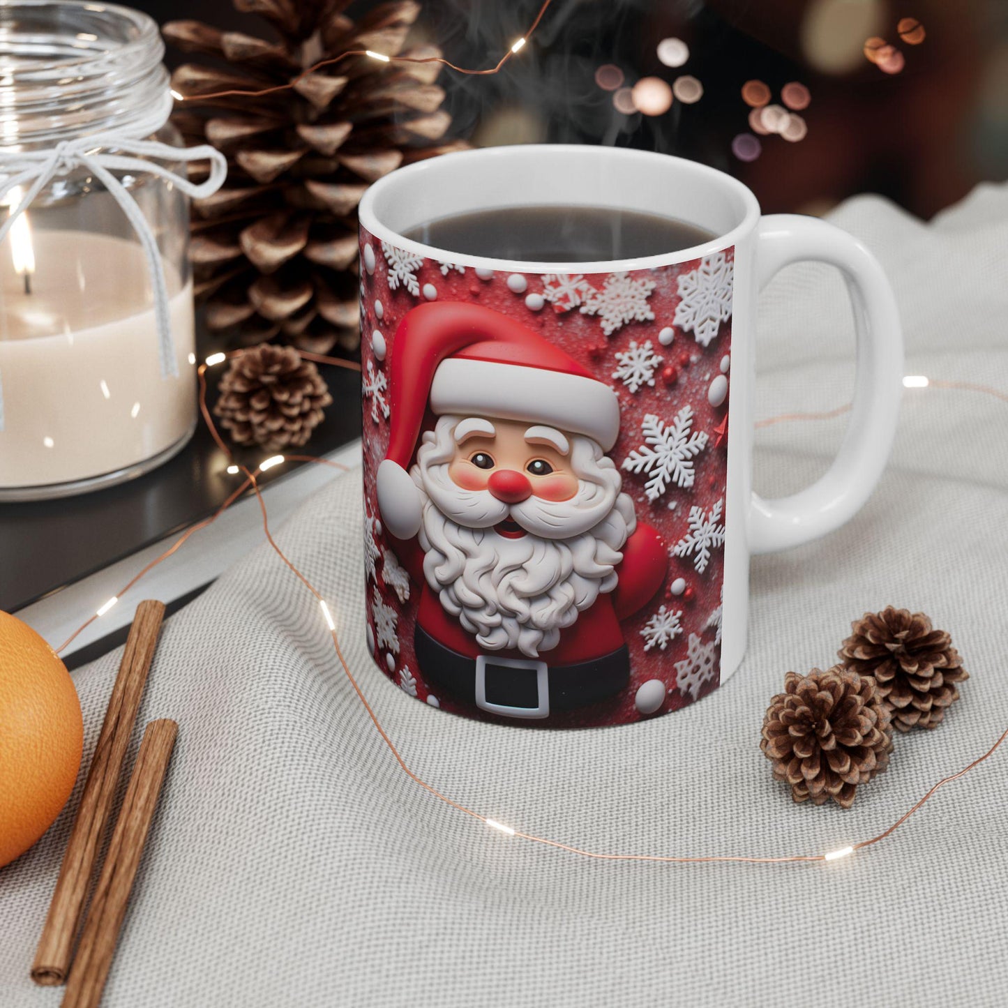 3D Santa Mug for Christmas mugs Santa Claus coffee Merry Christmas mug white elephant gifts for secret Santa gift exchange funny Santa cups