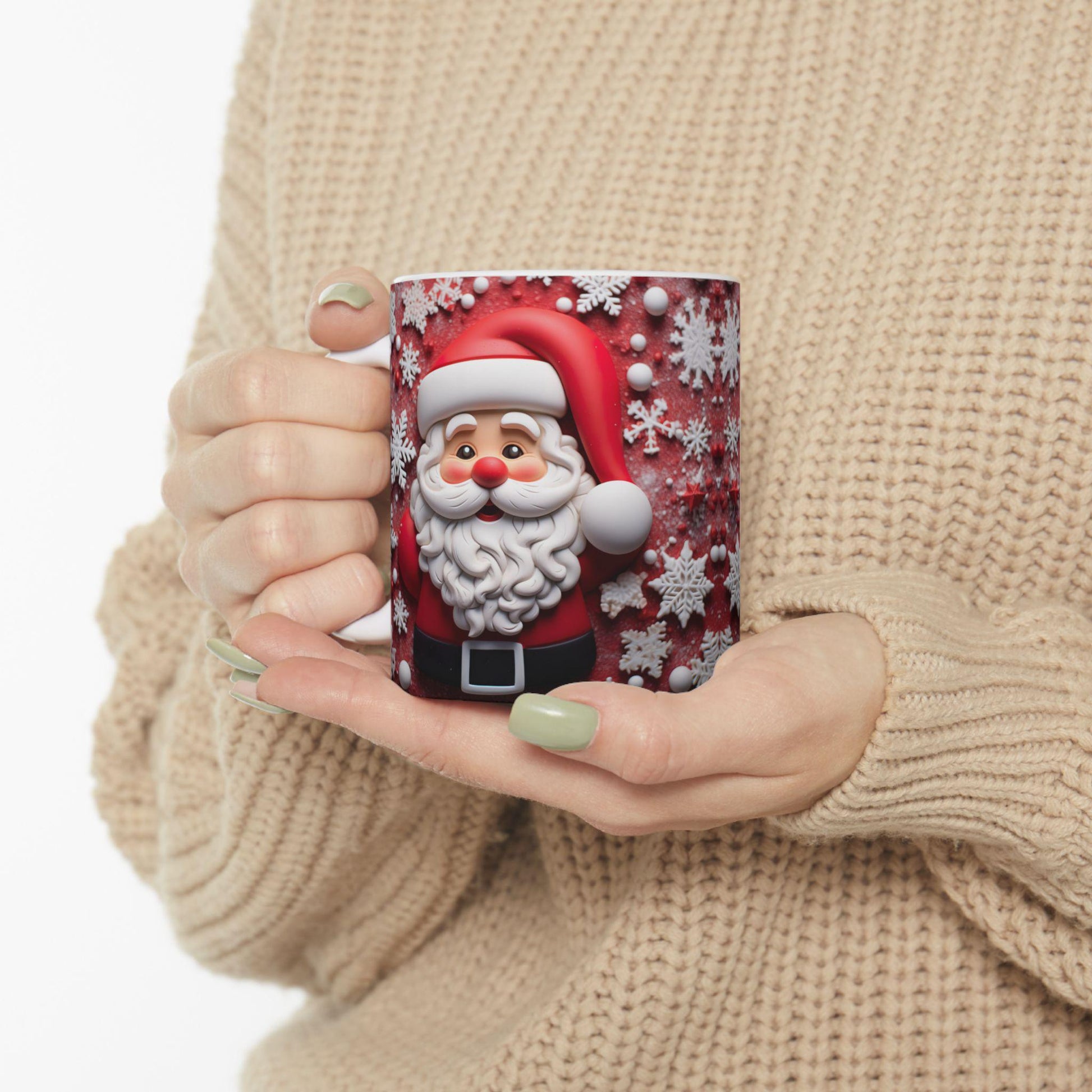 3D Santa Mug for Christmas mugs Santa Claus coffee Merry Christmas mug white elephant gifts for secret Santa gift exchange funny Santa cups