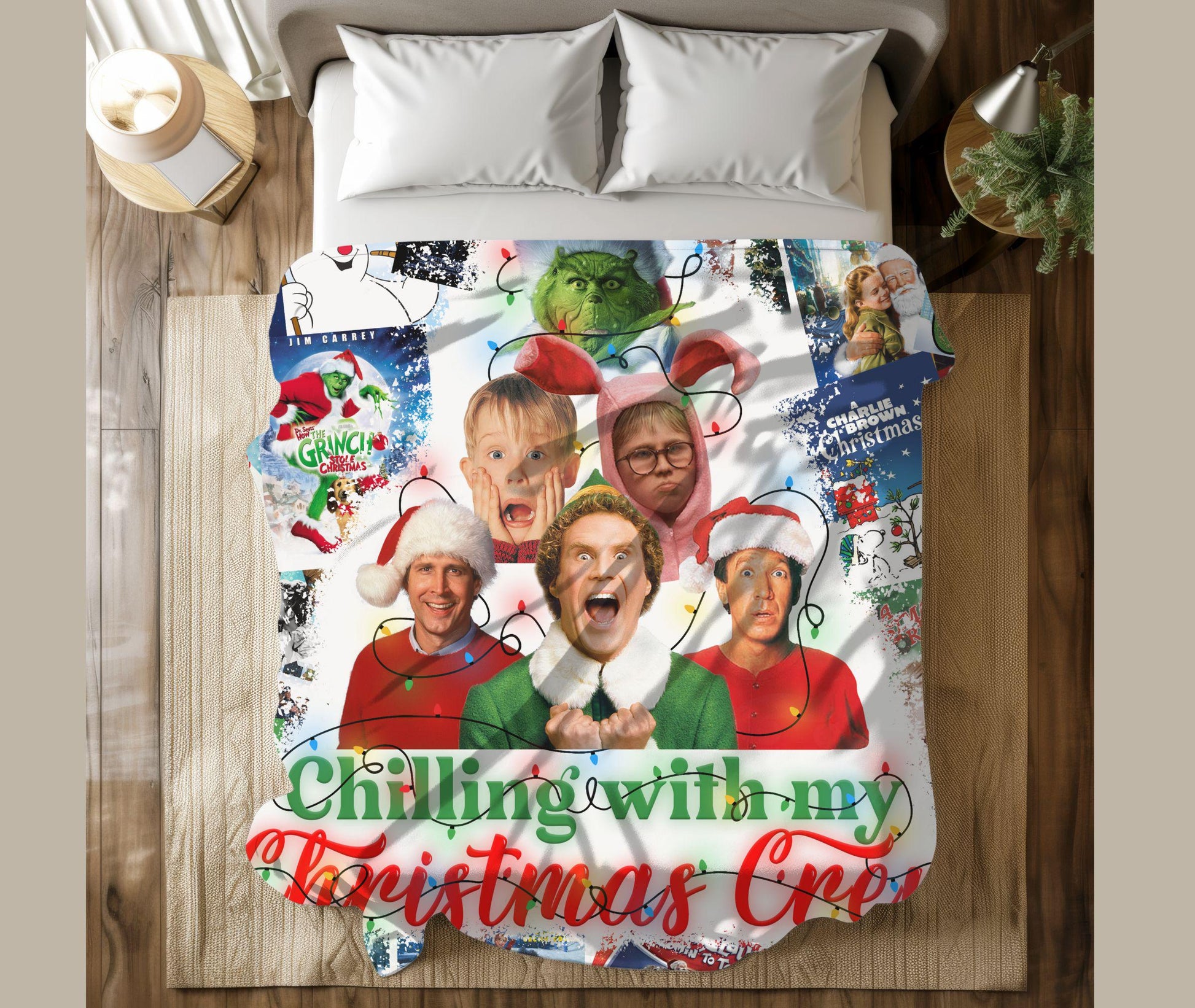 This is My Christmas Movie Watching Blanket, Blue Throw Personalized Gift Blankets with Name, Comfort blanket, Warm Cozy Blankets