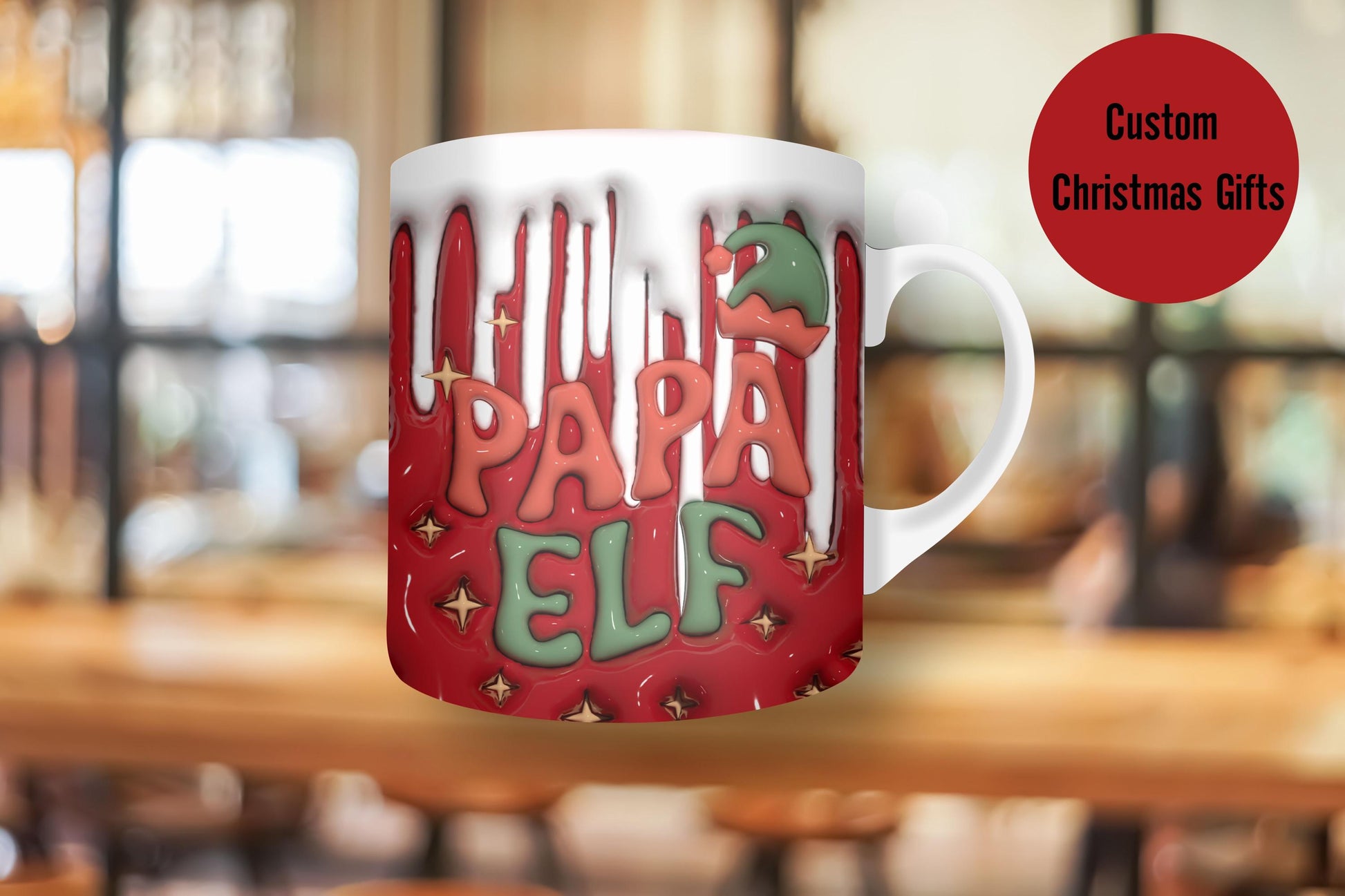 3D Papa Elf Christmas Mug, Christmas Elf Mug, Christmas Dad Mug Gift, Coffee Mug Christmas Gift, Christmas Mugs for Dad, Dad Christmas Gifts