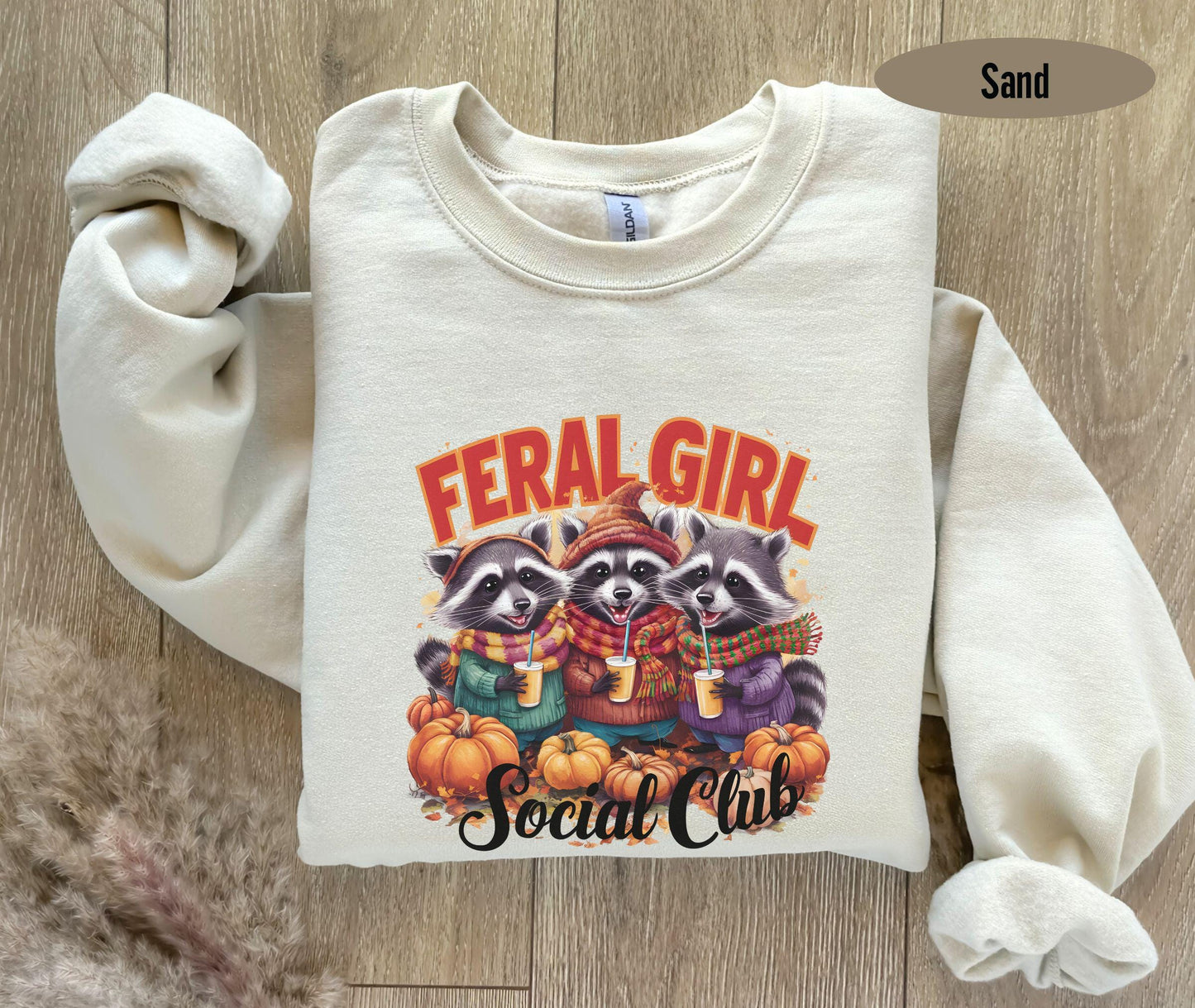 Feral Girl Fall Shirt, Fall Feral Halloween Shirt, Fall Girl Raccoon T Shirt, Funny Raccoon Meme Shirt, Autumn Fall Vibes Unhinged Tee