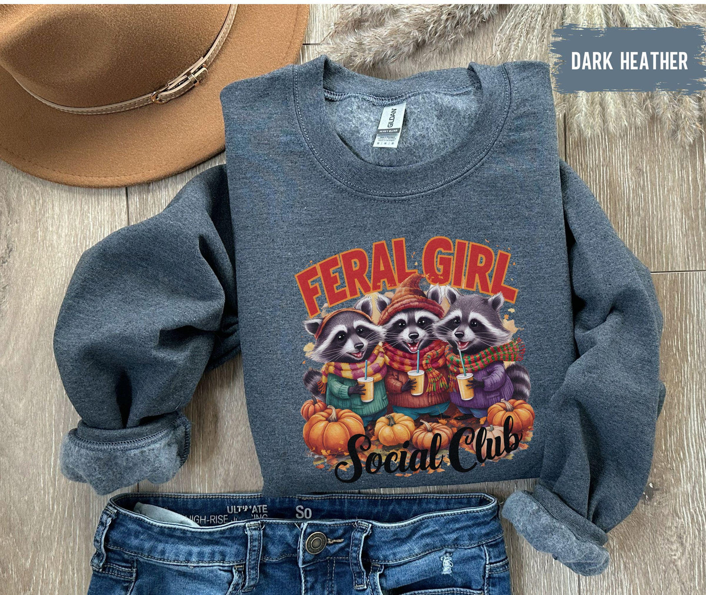 Feral Girl Fall Shirt, Fall Feral Halloween Shirt, Fall Girl Raccoon T Shirt, Funny Raccoon Meme Shirt, Autumn Fall Vibes Unhinged Tee