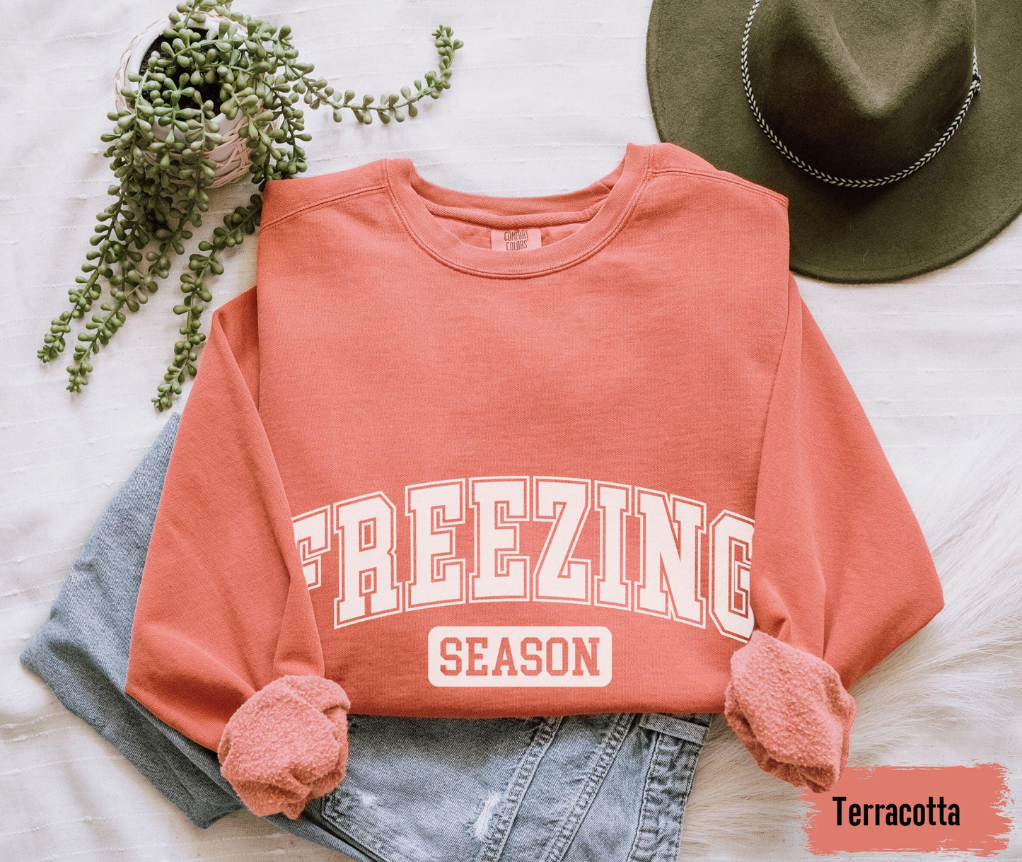 Comfort Colors® Freezin Season Shirt, Cozy Season Gifts, Holiday Season Tee, Freezing Cold Tshirt, rt, Christmas Gift, Christmas Shirt