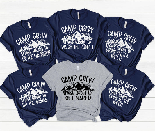 Most Likely To Matching Shirt, Personalized Summer Group Shirt Custom Family Camping Tee Friends Weekend Trip Shirts Funny Camp Squad TShirt