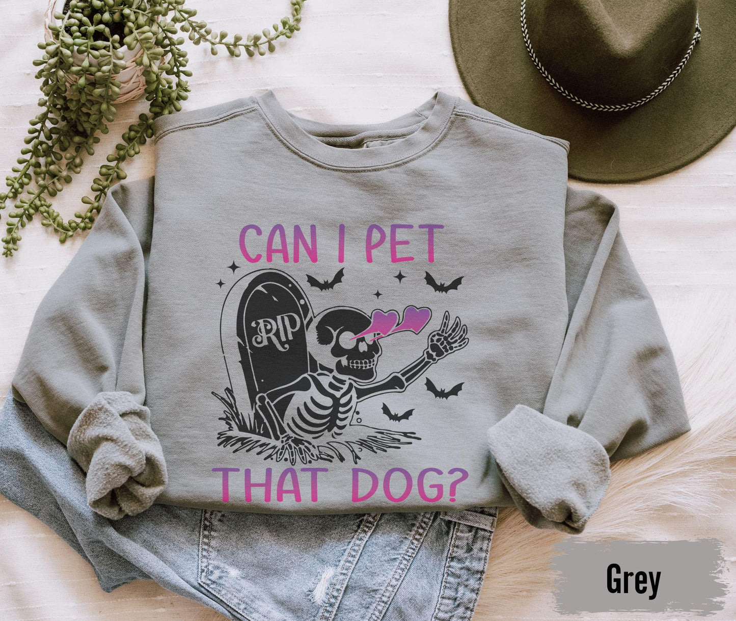 Comfort Colors® Can I Pet That Dog Boop Dog Shirt, Dog Mom Shirt, Dog Skeleton,Skeleton Grave Shirt,Funny Dog Shirt,Dog Halloween Shirt