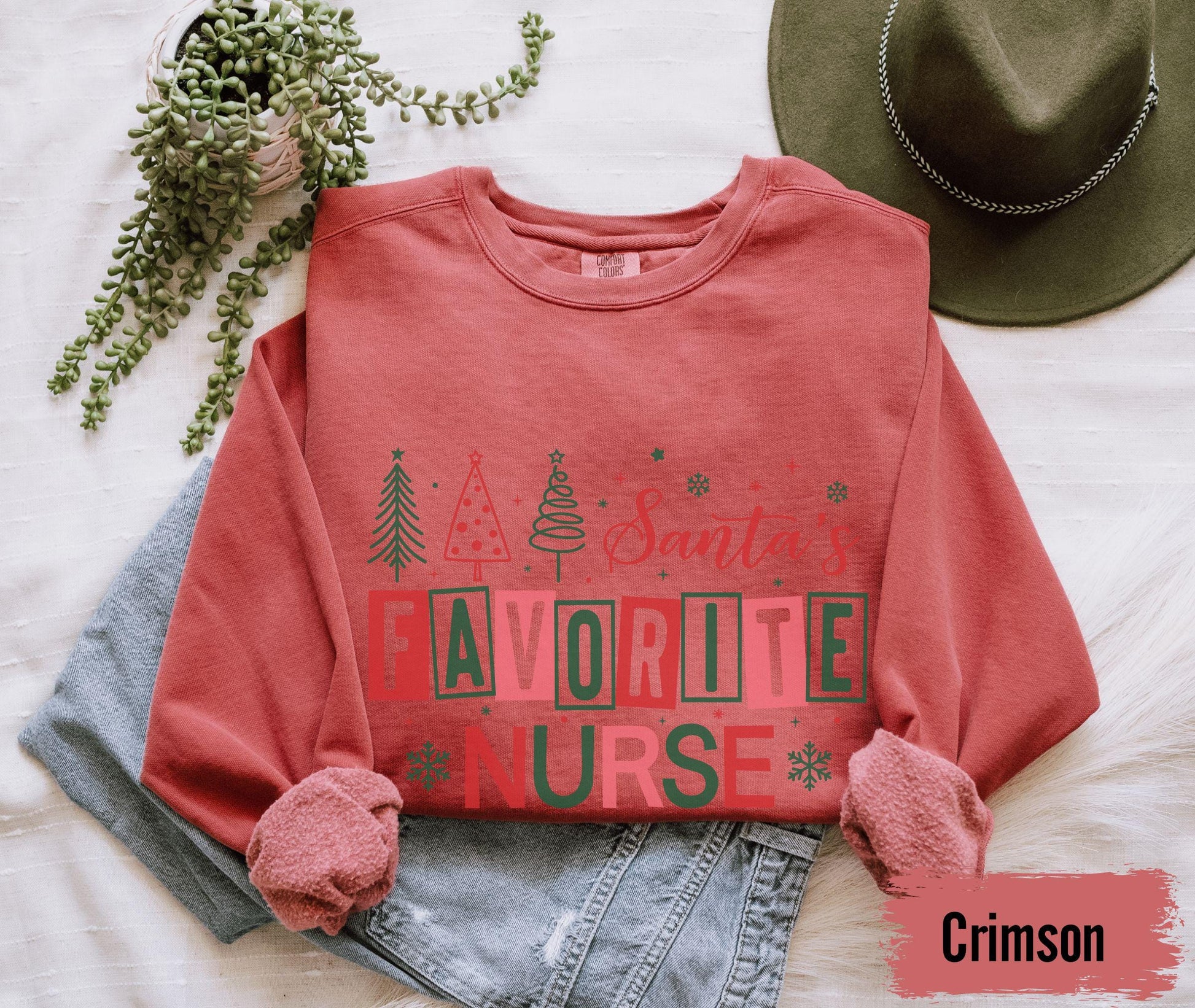 Comfort Colors® Santa Favorite Nurse, Christmas nurse tee, holiday nurse shirt, Nurse Shirt, Nurse Holiday Gift Cute Santa Shirt Santa Shirt