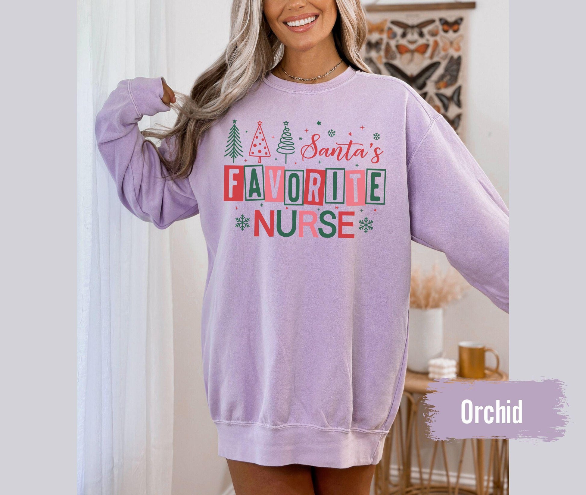 Comfort Colors® Santa Favorite Nurse, Christmas nurse tee, holiday nurse shirt, Nurse Shirt, Nurse Holiday Gift Cute Santa Shirt Santa Shirt