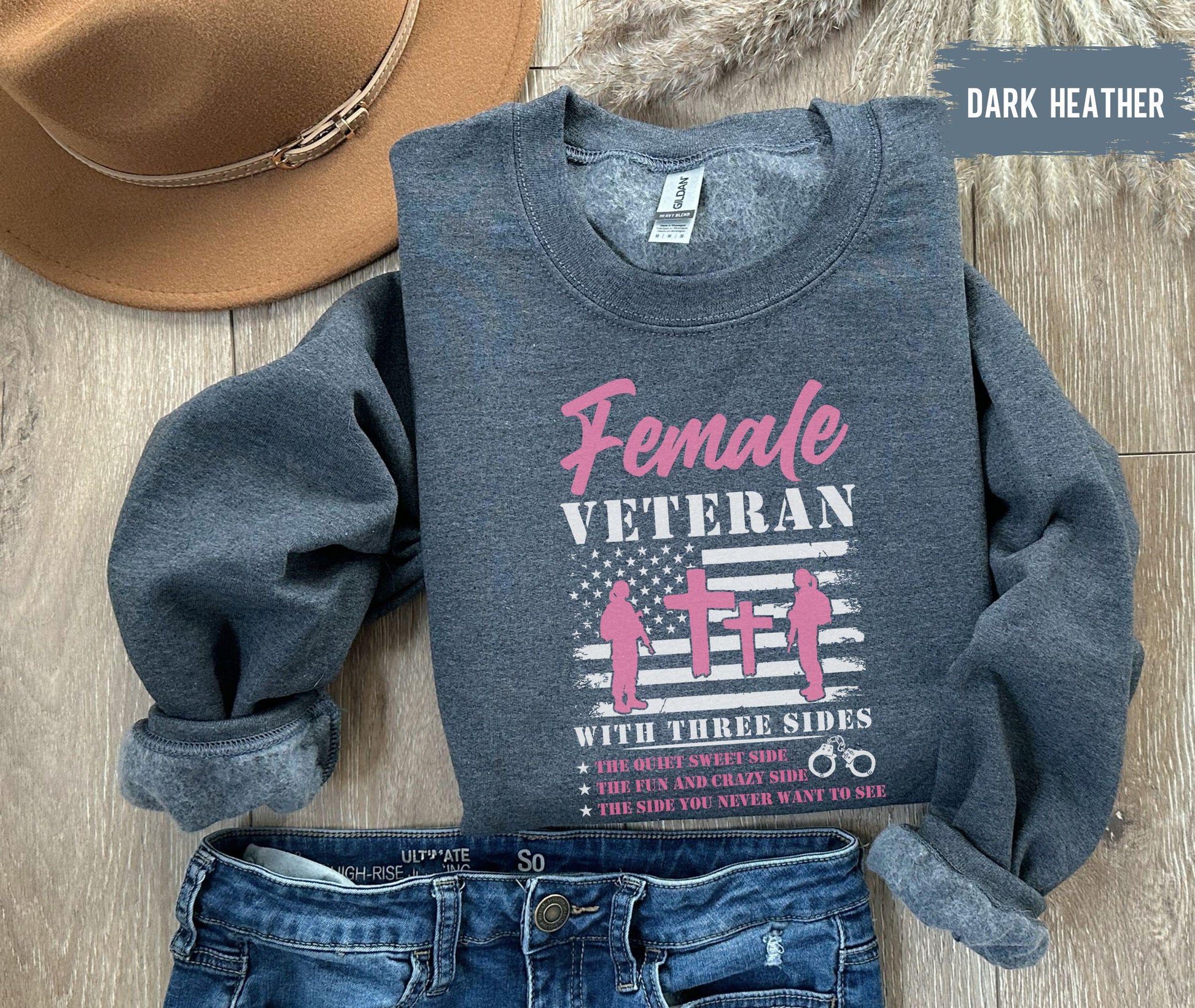 Female Veteran Shirt,US Female Veteran Shirt,I Choose Combat Boots,Patriotic Military Veterans Day Female Soldier Gift, Three Sides