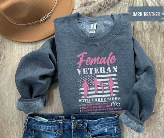 Female Veteran Shirt,US Female Veteran Shirt,I Choose Combat Boots,Patriotic Military Veterans Day Female Soldier Gift, Three Sides