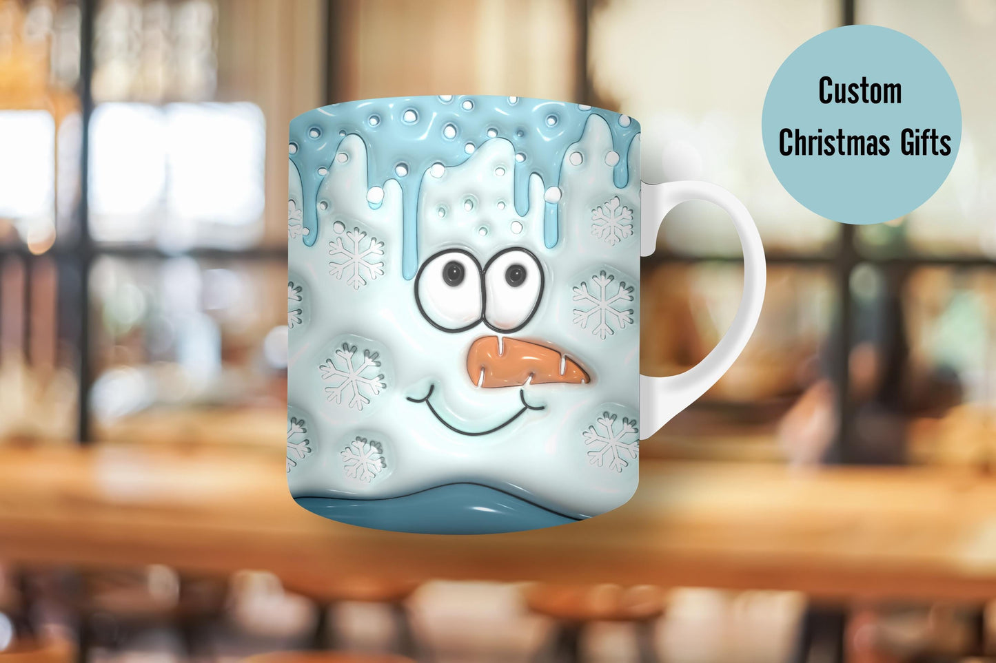 3D Snowman Mug | Winter Coffee Cup | Coffee Cup | Up to Snow Good | Christmas Mug | Dishwasher Safe | Microwave Safe | Coffee Lover