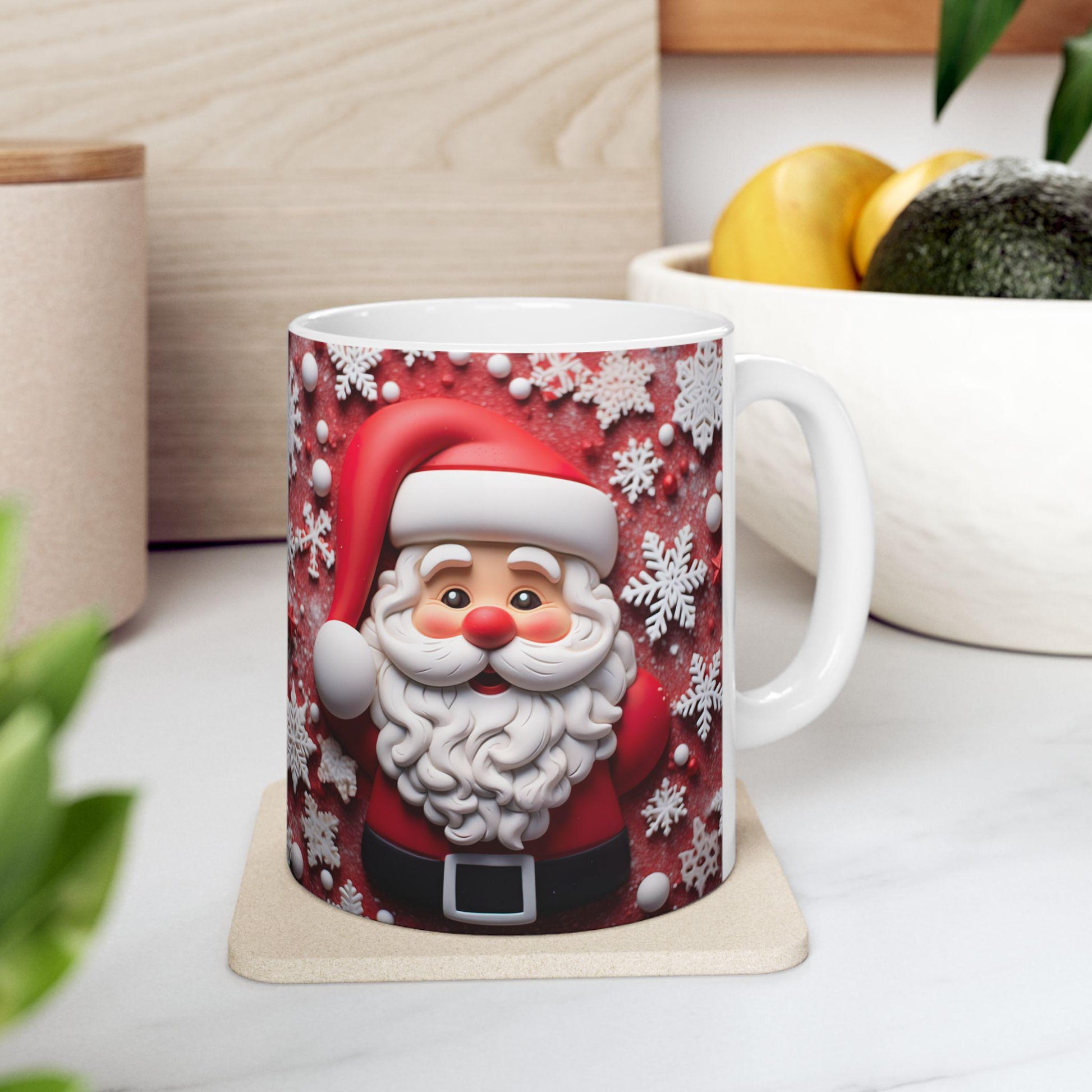 3D Santa Mug for Christmas mugs Santa Claus coffee Merry Christmas mug white elephant gifts for secret Santa gift exchange funny Santa cups