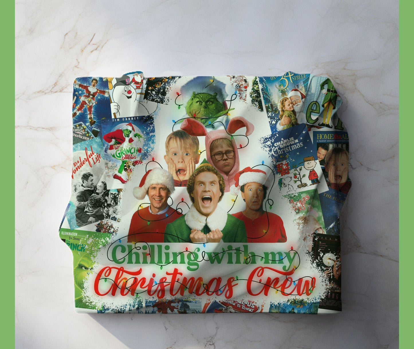 This is My Christmas Movie Watching Blanket, Blue Throw Personalized Gift Blankets with Name, Comfort blanket, Warm Cozy Blankets