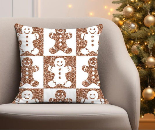 Plush Gingerbread Man Pillow, Christmas Pillow, Gingerbread Man Decor, Christmas gift, Xmas pillow, Holiday Decor, Christmas Decor