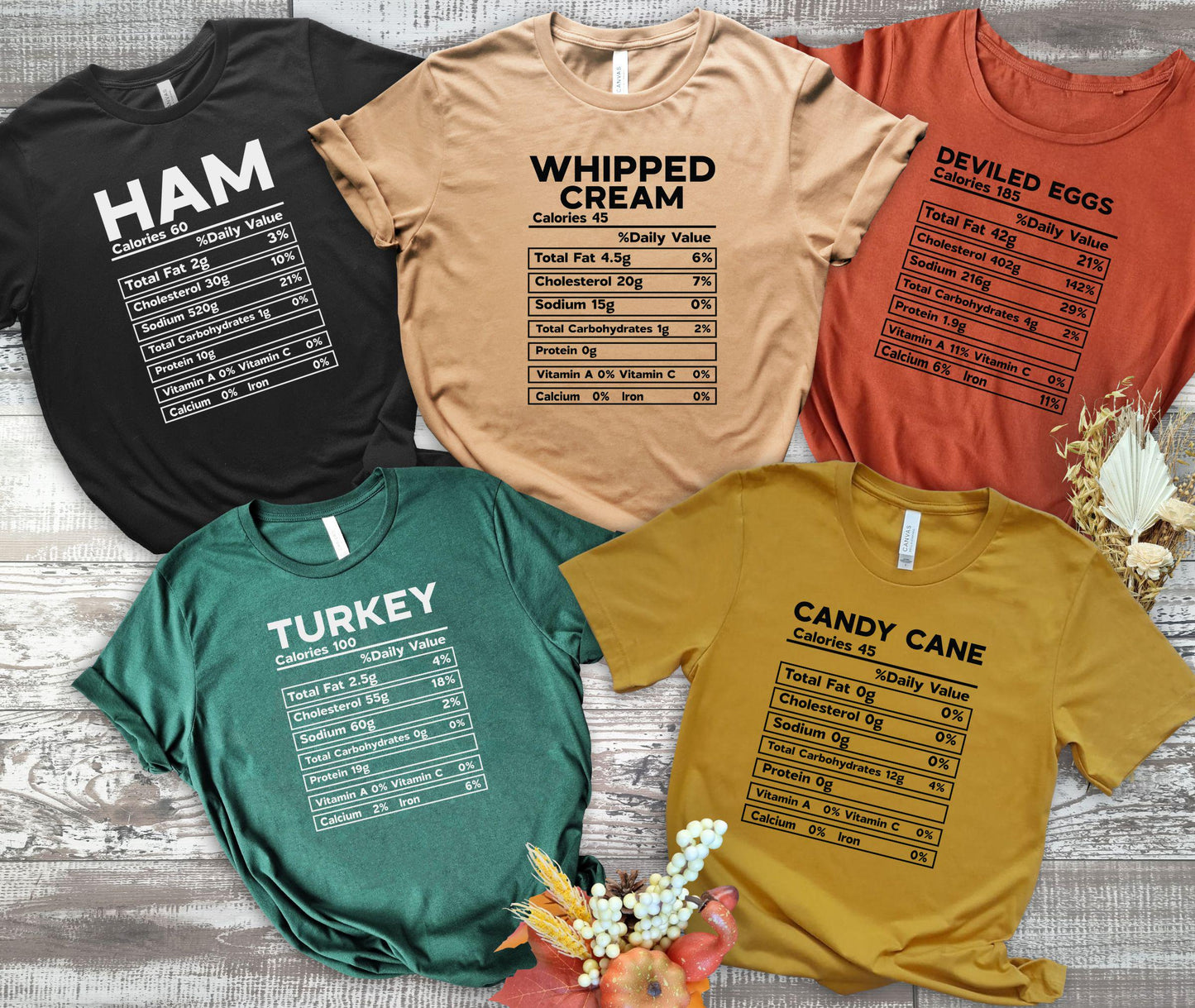 Nutrition Thanksgiving Food Shirts,Funny Thanksgiving Shirts,Thanksgiving Food Shirt,Matching Thanksgiving Shirts,Holiday Family Group Shirt