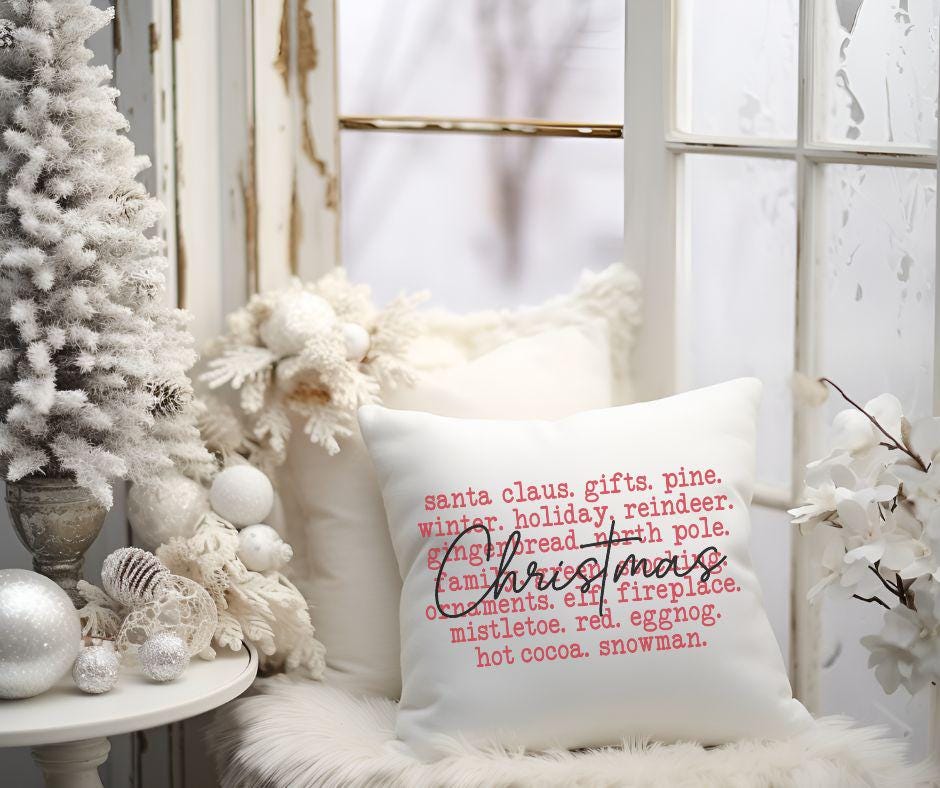 Christmas Pillow Cover, Christmas Pillows, Farmhouse Christmas Pillow Cover, Rustic Christmas Pillows, Christmas Home Decor, Christmas Trees