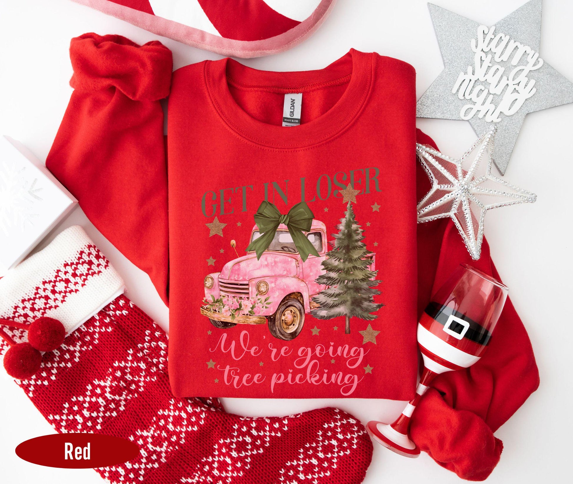 Get In Loser We're Saving Christmas Sweatshirt, Funny Christmas Shirt, Holiday Apparel, Christmas Tree Picking, Group Xmas Shirts, Xmas Gift