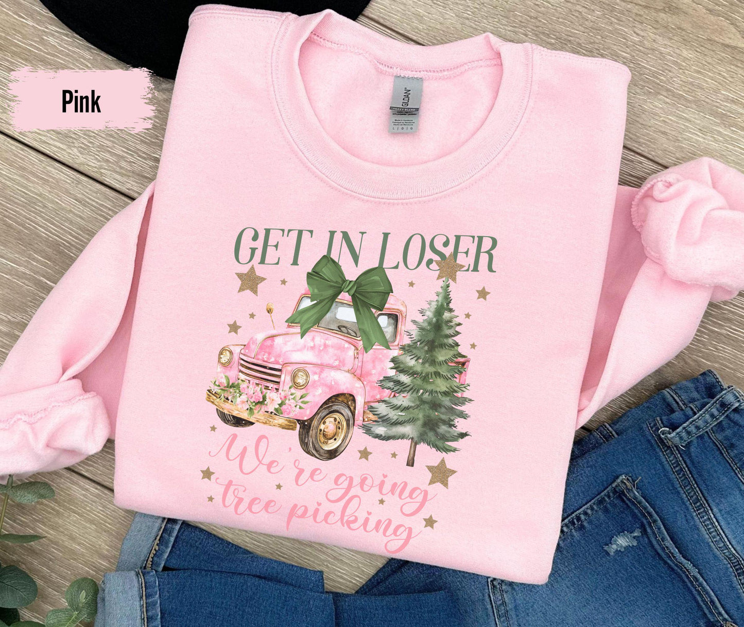 Get In Loser We're Saving Christmas Sweatshirt, Funny Christmas Shirt, Holiday Apparel, Christmas Tree Picking, Group Xmas Shirts, Xmas Gift