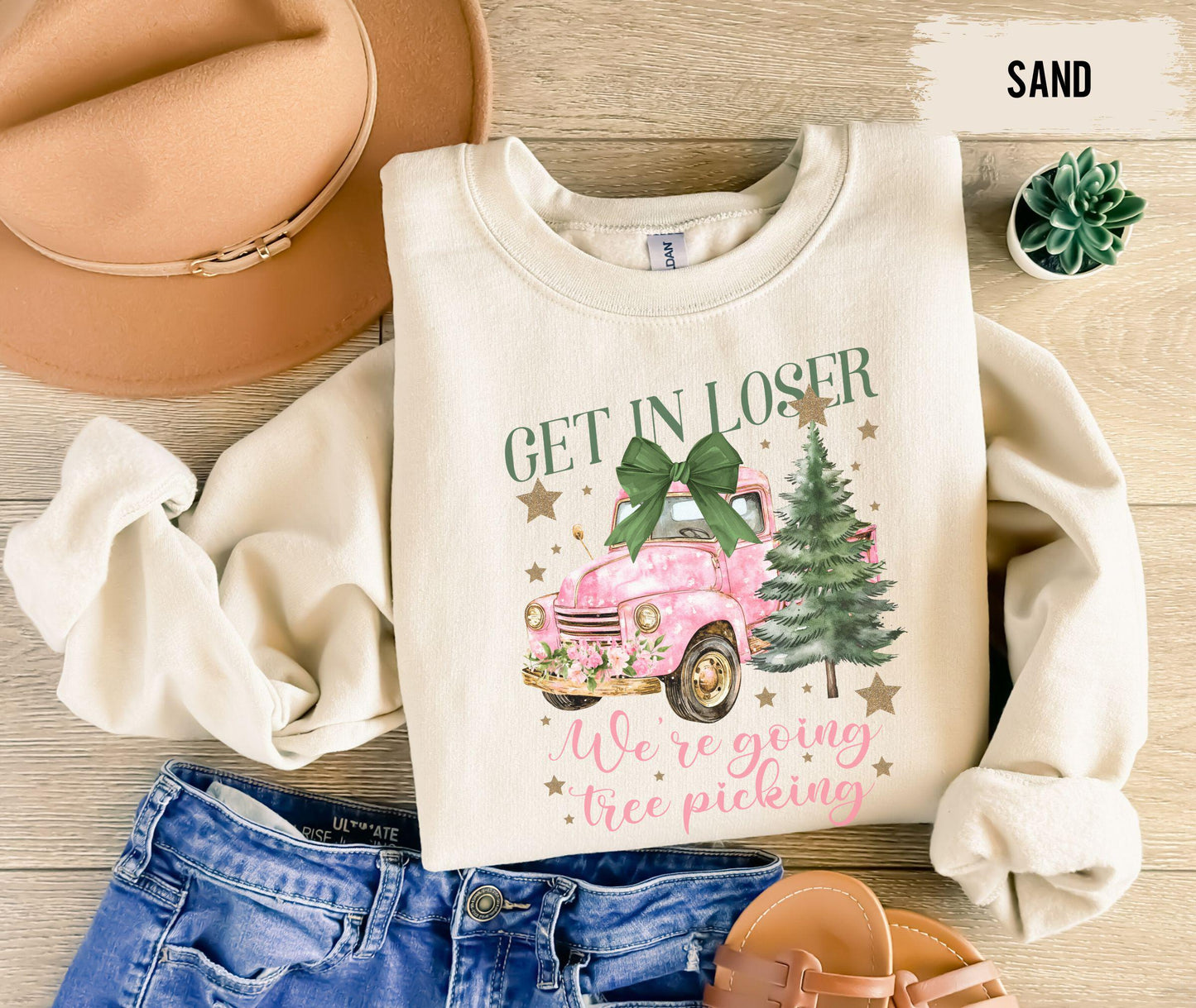 Get In Loser We're Saving Christmas Sweatshirt, Funny Christmas Shirt, Holiday Apparel, Christmas Tree Picking, Group Xmas Shirts, Xmas Gift